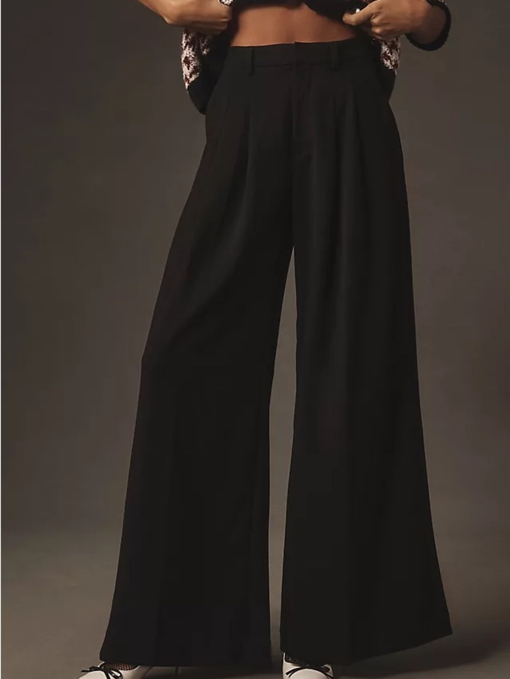 Anthropologie Black Wide-Leg Pants